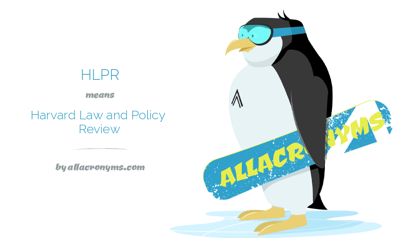 Hlpr Harvard Law And Policy Review
